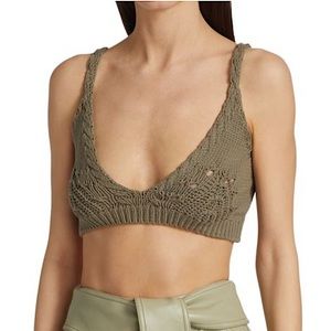 NWT! Jonathan Simkhai Cora Directional Rib Bralette Crop Top - Size Small